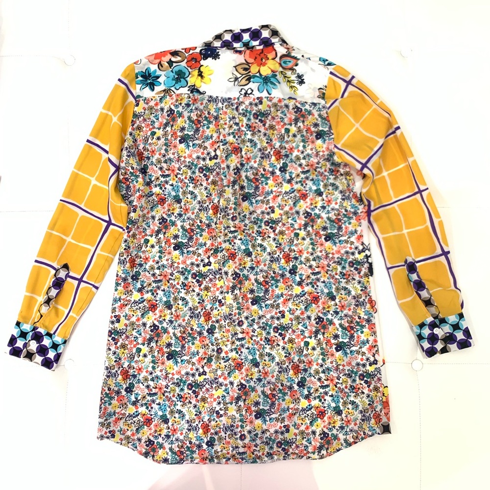 LOVE MOSCHINO Flower Geometric Pattern Blouse Sz38 - Picture 5 of 5